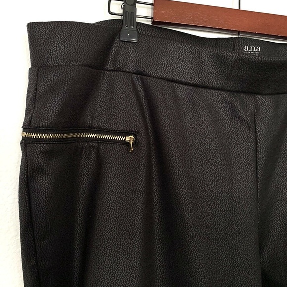 A.N.A. Black Faux Leather Moto Leggings - Picture 4 of 8